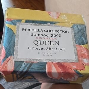 Bamboo 2000 Queen Sheet Set - Blue and Yellow